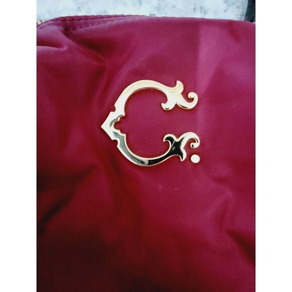 C Wonder Large Tote‎ Cranberry With Brown Accents 12x10 Roomy Pockets - Picture 3 of 10